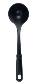 Kitchen Ladle, Black, Nylon, Soft Grip Handle, Dish Washer Safe