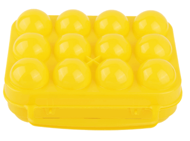 Egg Holder 12 Count, Protective Case for Eggs Ideal for Camping, Hiking, Picnic, Outdoor Cooking, Made of Unbreakable Recycled Polypropylene Plastic