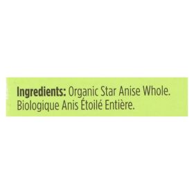 Spicely Organics - Organic Star Anise - Whole - Case Of 6 - 0.1 Oz.