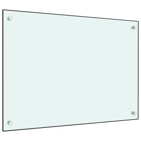 Kitchen Backsplash White 27.6"x19.7" Tempered Glass