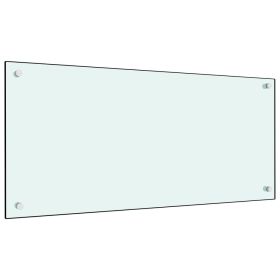 Kitchen Backsplash White 35.4"x15.7" Tempered Glass