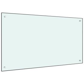 Kitchen Backsplash White 39.4"x23.6" Tempered Glass