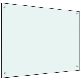 Kitchen Backsplash White 31.5"x23.6" Tempered Glass