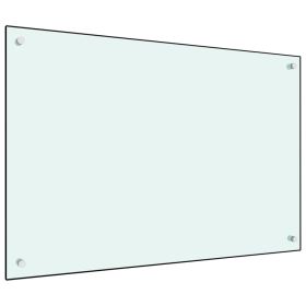 Kitchen Backsplash White 35.4"x23.6" Tempered Glass