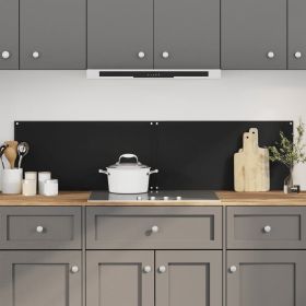 Kitchen Backsplashes 2 pcs Black 31.5"x23.6" Tempered Glass
