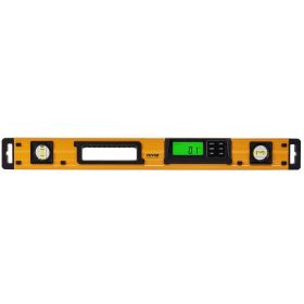 VEVOR Magnetic Torpedo Level, 600mm, LED Backlit Screen Mechanical Bubble Vials Ruler for 0-360 Degree