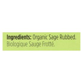 Spicely Organics - Organic Sage - Rubbed - Case Of 6 - 0.1 Oz.