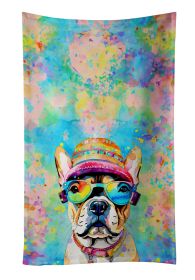 French Bulldog Hippie Dawg Kitchen Towel Dish Cloths Guest Hand Towel Decorative Bathroom Towel for Face,Tea, Dishcloth, Kitchen and Bath