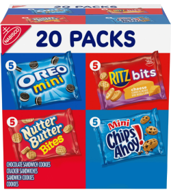 Nabisco Classic Mix Variety Pack, OREO, CHIPS AHOY!, Nutter Butter, RITZ Bits Cheese, 20 Snack Packs