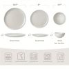 Moonlight Plates and Bowls Sets, 12 Pieces Stoneware Dinnerware Sets with Linen Finish, Handmade Dishware Set for 4, Microwave and Dishwasher Safe