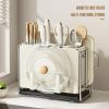 1 Universal Metal Kitchen Knife Holder with Chopping Board Storage, Knife - free. 6 - Slot Large - volume Design