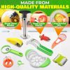 10 Pcs Fruit Slicer Set Fruit Cutting Tools Pineapple Corer and Slicer Kiwi Cutter Apple Slicer and Corer Cantaloupe Cutter Strawberry Huller Watermel