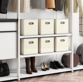Fabric Storage Box Cube With Handle Foldable Cube Storage Box For Cloth Or Auxiliary Storage, Set Of 6 Gold (Option: JXC012)