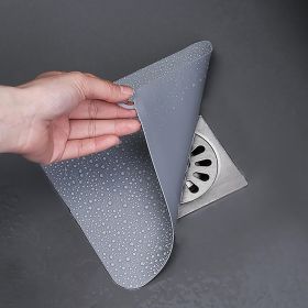 Tub Stopper Silicone Floor Drain Anti-Odor Mat, Silica Gel Drain Plugs (Color: Grey, size: 15cm)